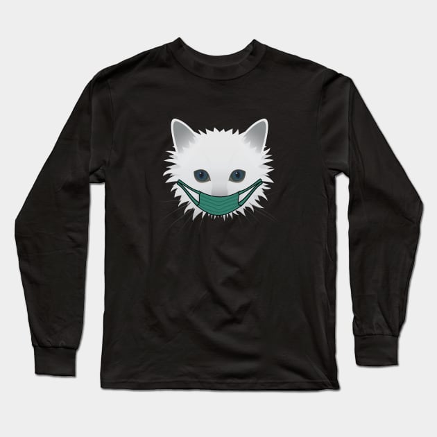 Cat With Mask Long Sleeve T-Shirt by remixer2020